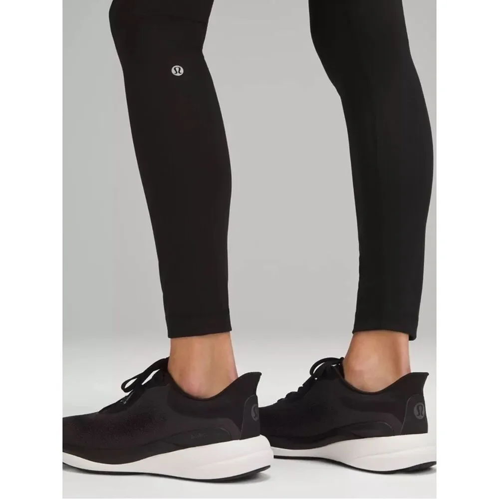 Lululemon Wunder Train Ribbed Hi Rise Tight Black Full Length Womens 10